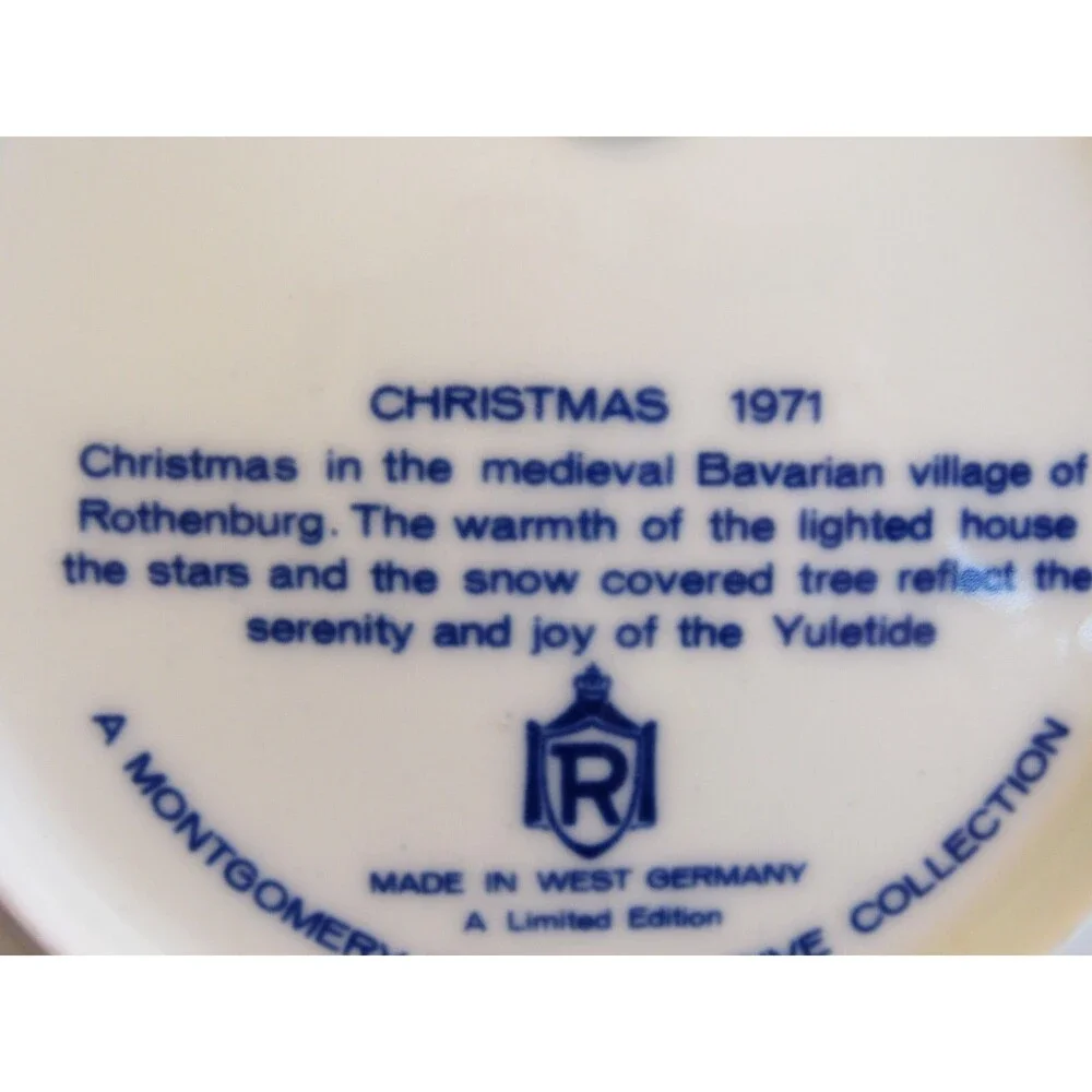 Christmas 1971 Montgomery Ward Exclusive Collection Rothenburg Village Plate - Picture 3 of 4